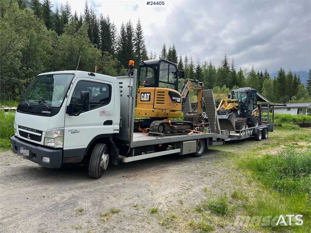 Mitsubishi Fuso 7C18 platform car w/ new AdBlue pump, Winch, Platformos/ Pakrovimas iš šono