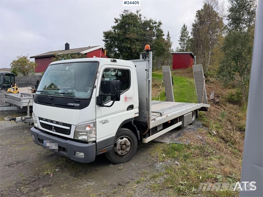 Mitsubishi Fuso 7C18 platform car w/ new AdBlue pump, Winch, Platformos/ Pakrovimas iš šono