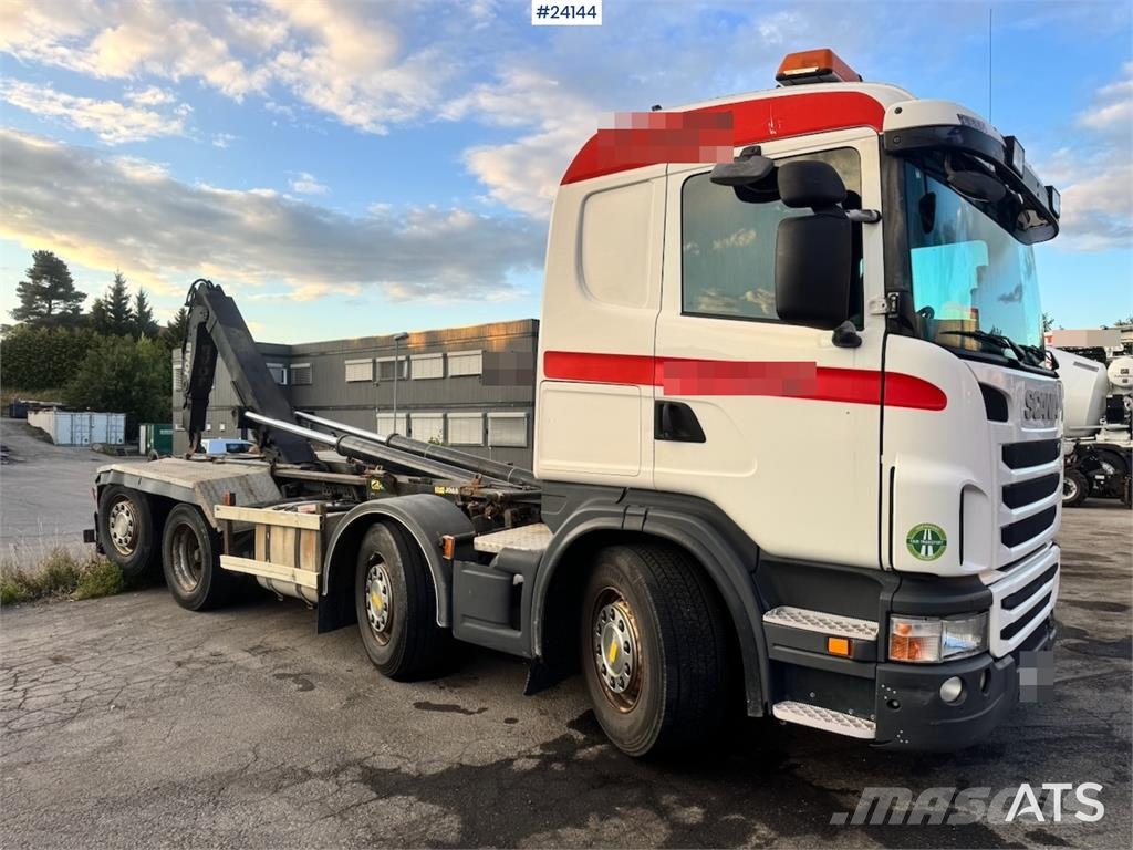 Scania G480 8x2 Hooklift Truck with Crane Hydraulics WATC شاحنات الرافعات الخطافية