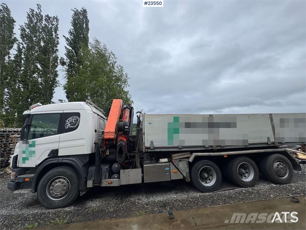 Scania P124 Tridem Hooklift & Crane Truck – Hooklift Cont 크레인 트럭