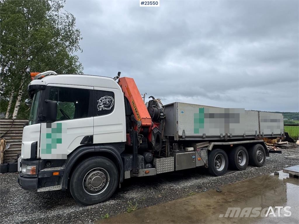 Scania P124 Tridem Hooklift & Crane Truck – Hooklift Cont 크레인 트럭