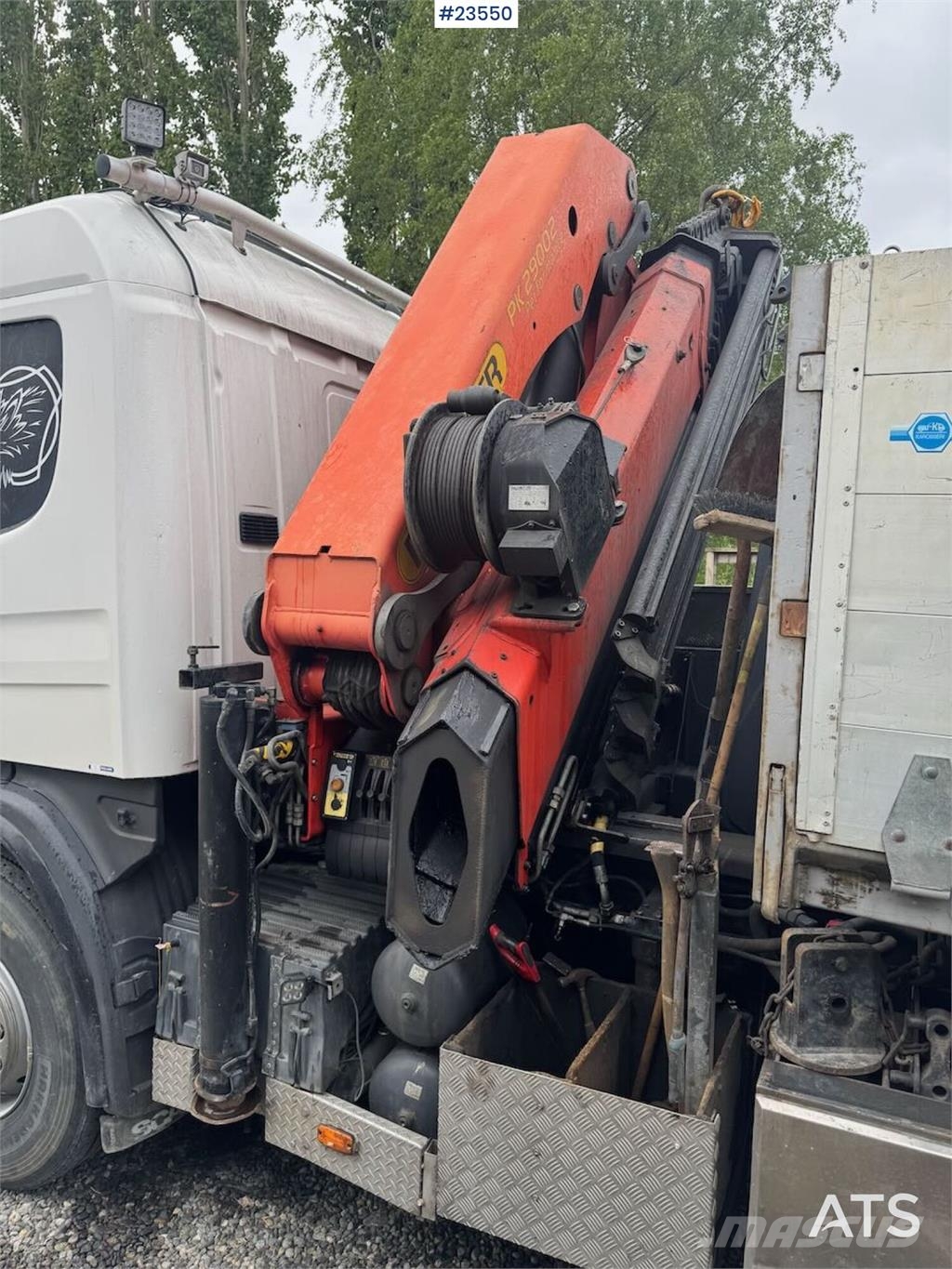 Scania P124 Tridem Hooklift & Crane Truck – Hooklift Cont 크레인 트럭