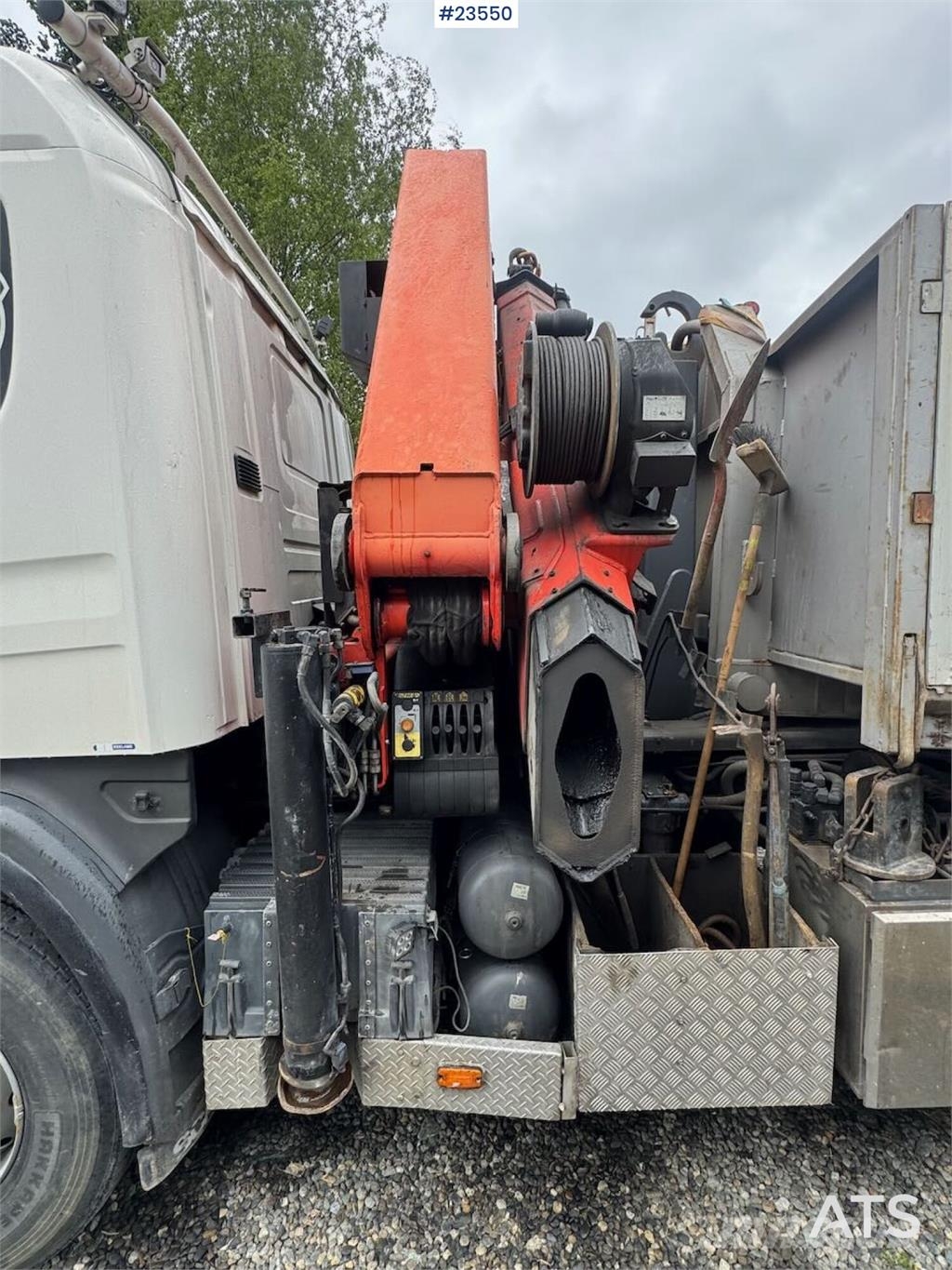 Scania P124 Tridem Hooklift & Crane Truck – Hooklift Cont 크레인 트럭