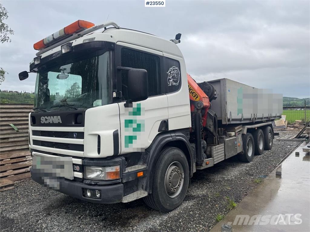 Scania P124 Tridem Hooklift & Crane Truck – Hooklift Cont 크레인 트럭