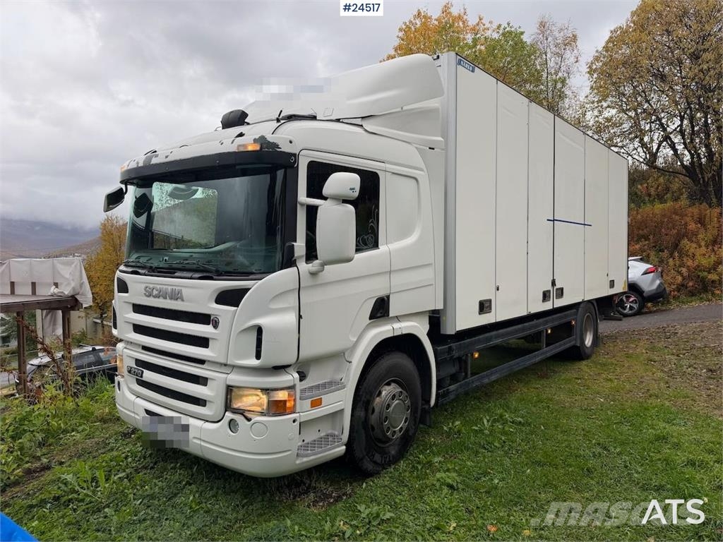 Scania P270 4x2 box truck with full side opening and tail Kylmä-/Lämpökori kuorma-autot