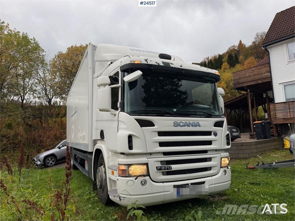 Scania P270 4x2 box truck with full side opening and tail Kylmä-/Lämpökori kuorma-autot