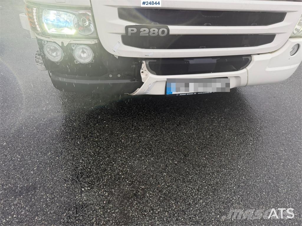 Scania P280 Box truck with full side opening and tail lif شاحنات ذات هيكل صندوقي