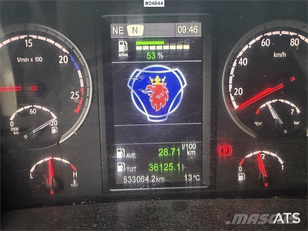 Scania P280 Box truck with full side opening and tail lif شاحنات ذات هيكل صندوقي