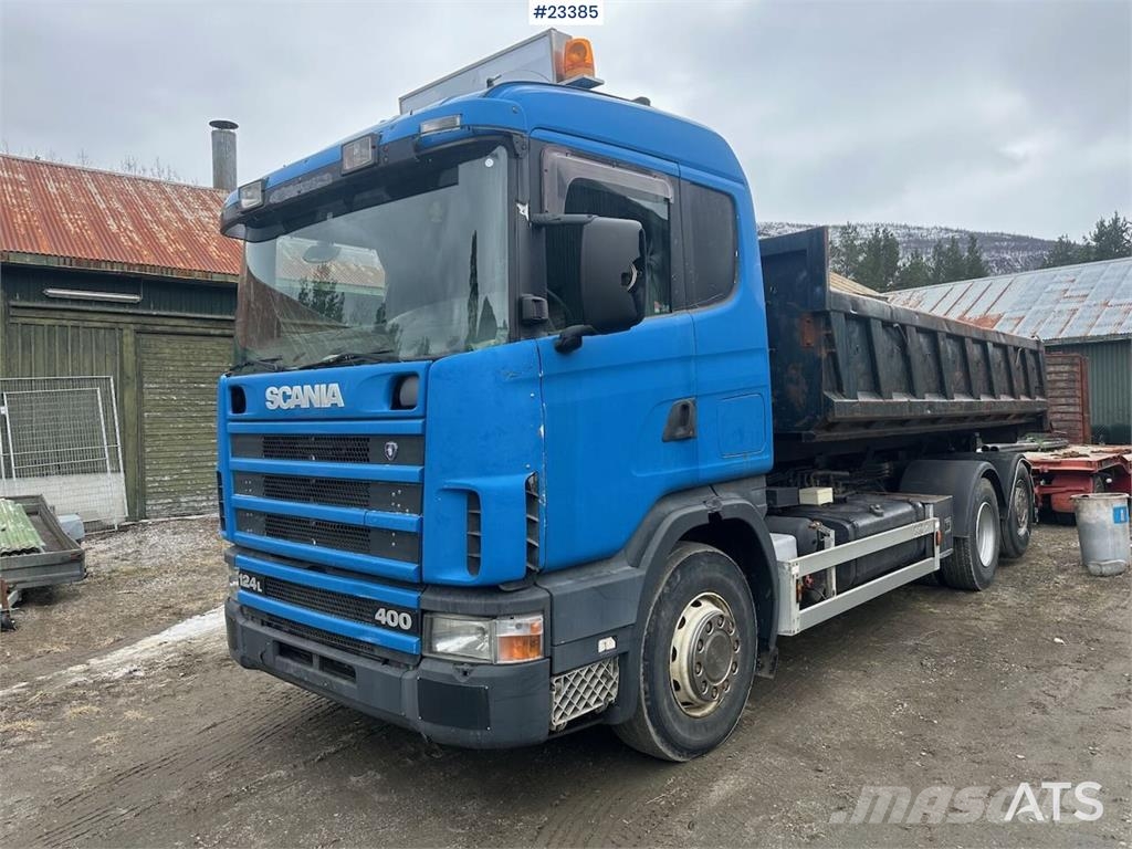 Scania R124/400 hook truck w/ 26T hook and box. WATCH VID Vinçli kamyonlar