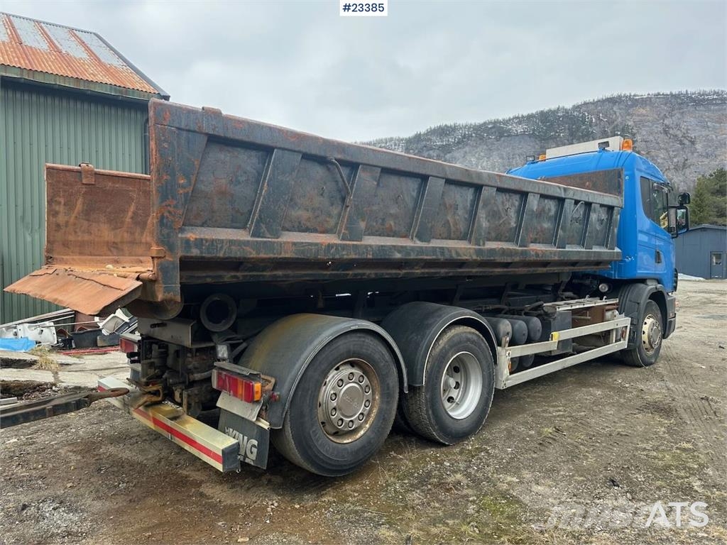 Scania R124/400 hook truck w/ 26T hook and box. WATCH VID Vinçli kamyonlar