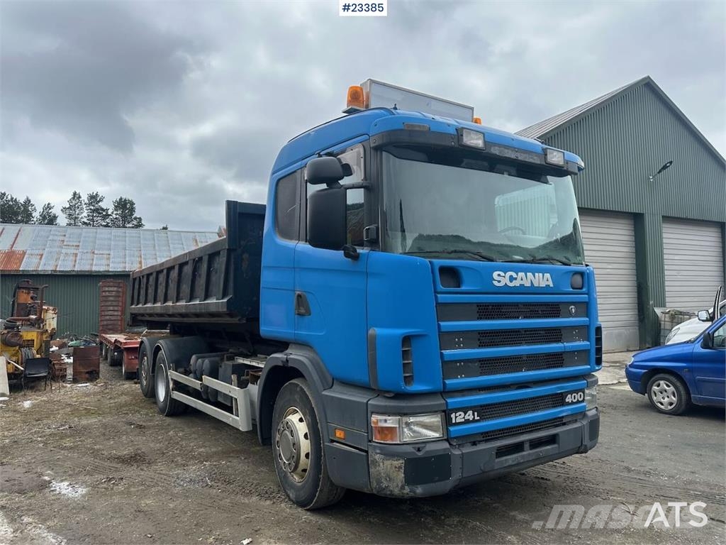 Scania R124/400 hook truck w/ 26T hook and box. WATCH VID Vinçli kamyonlar