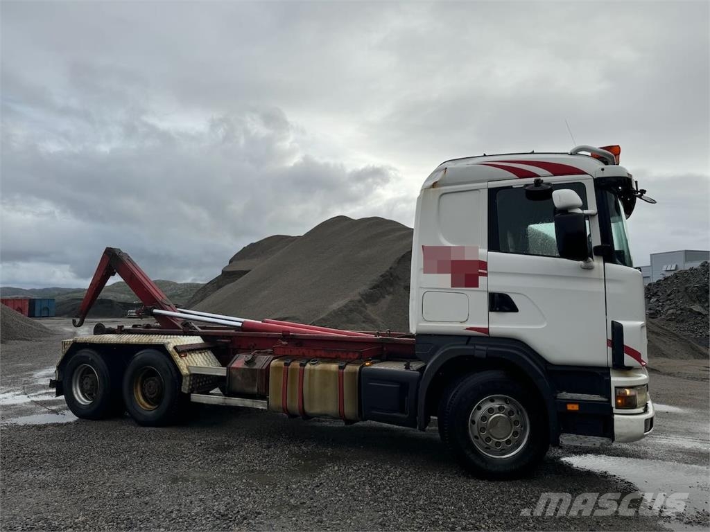Scania R164 6x4 Hook truck. Camiones elevadores de gancho