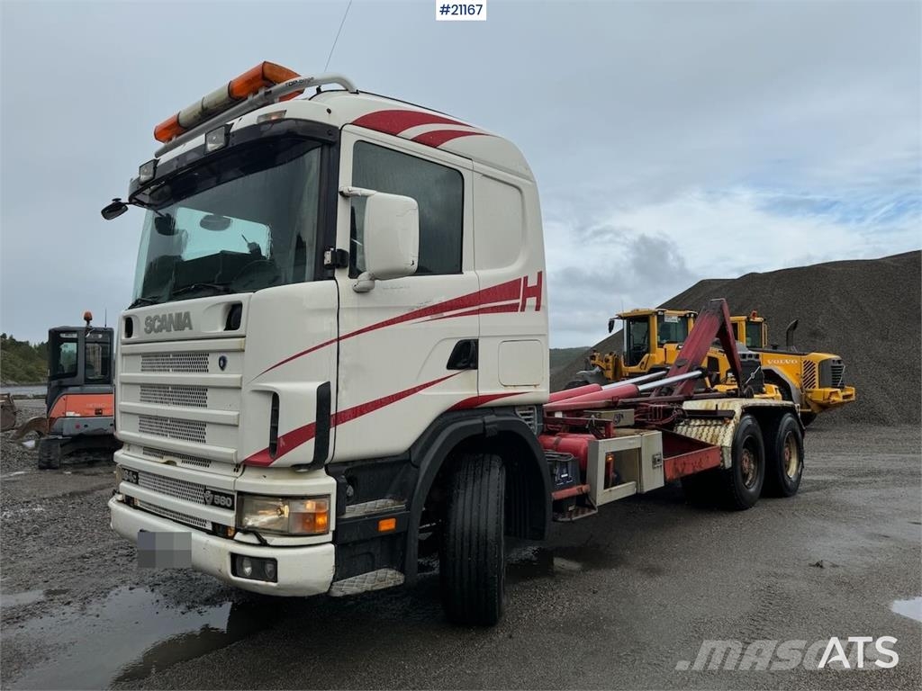 Scania R164 6x4 Hook truck. Camiones elevadores de gancho