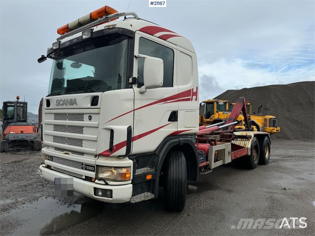 Scania R164 6x4 Hook truck. Camiones elevadores de gancho