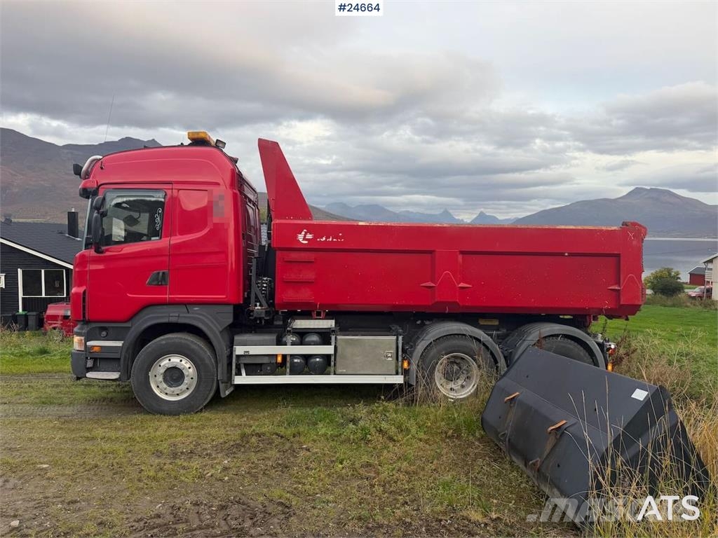 Scania R480 6x4 tipper equipped for snowplowing. WATCH VI شاحنات قلابة