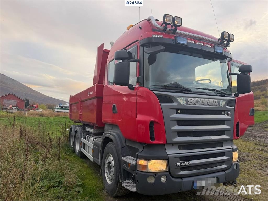 Scania R480 6x4 tipper equipped for snowplowing. WATCH VI شاحنات قلابة