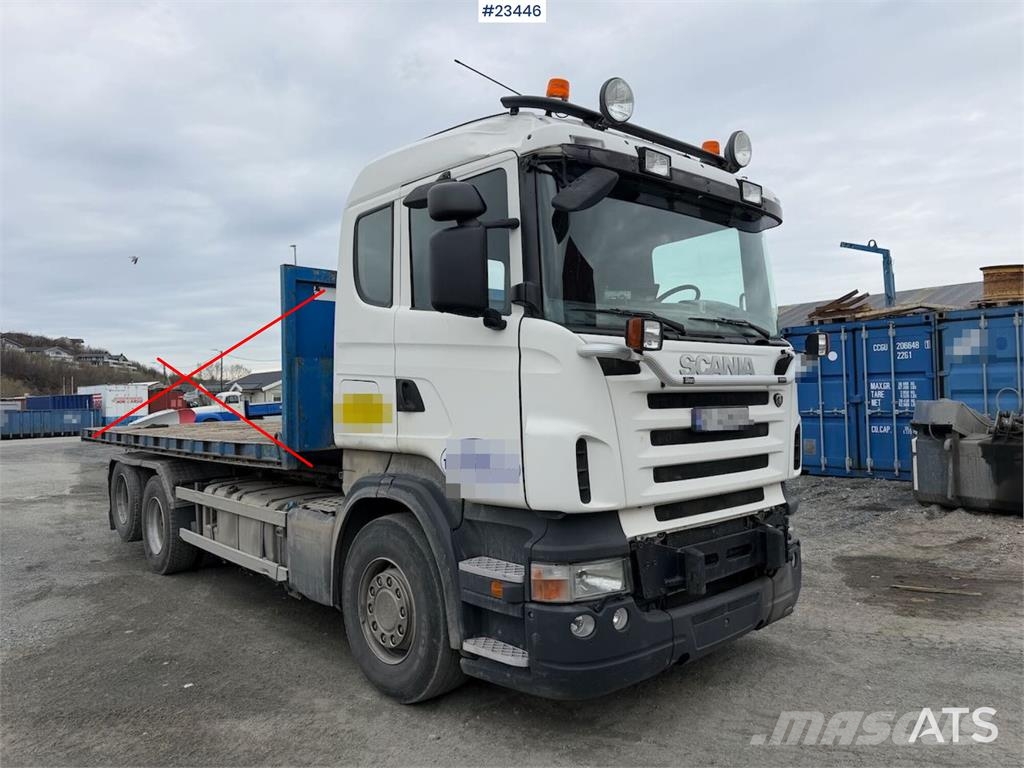 Scania R500 plow rigged hook truck w/ 20T hook. WATCH VID Camiones polibrazo