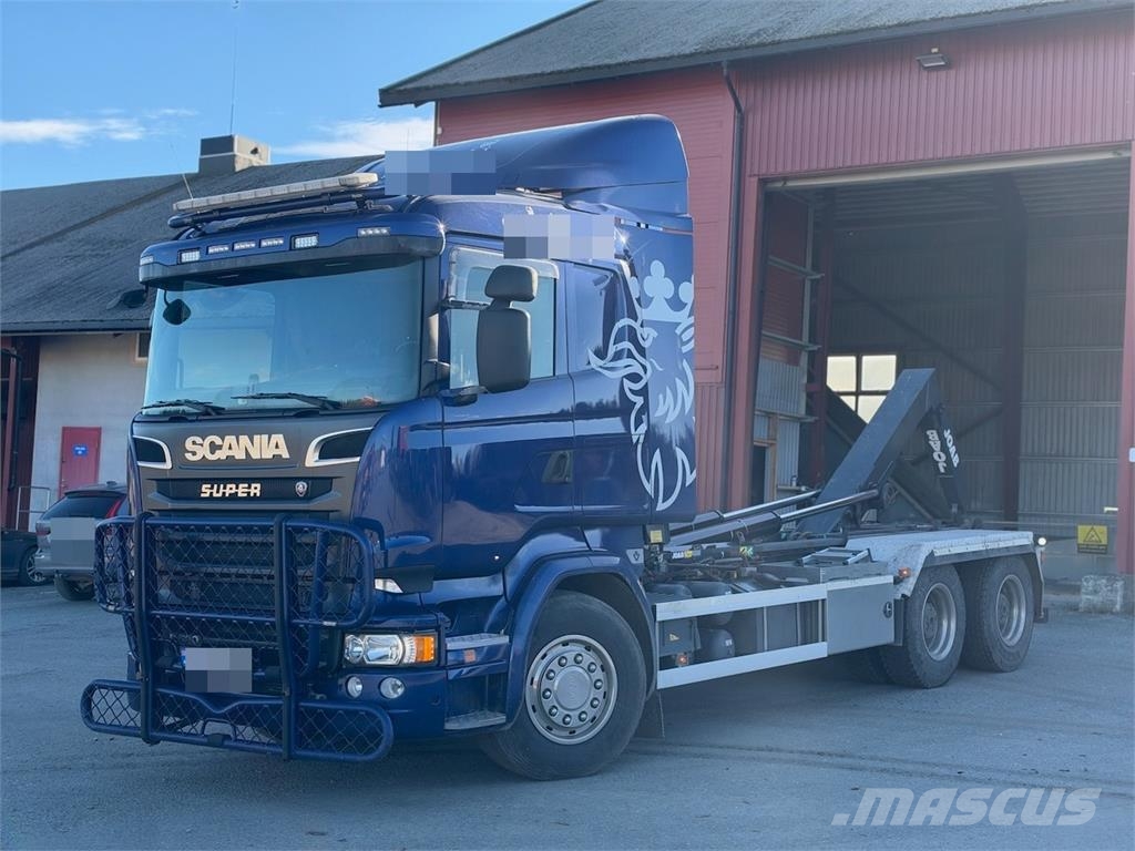 Scania R520 6x4 Hooklift Truck with JOAB Body WATCH VIDEO Rol kiper kamioni sa kukom za podizanje tereta