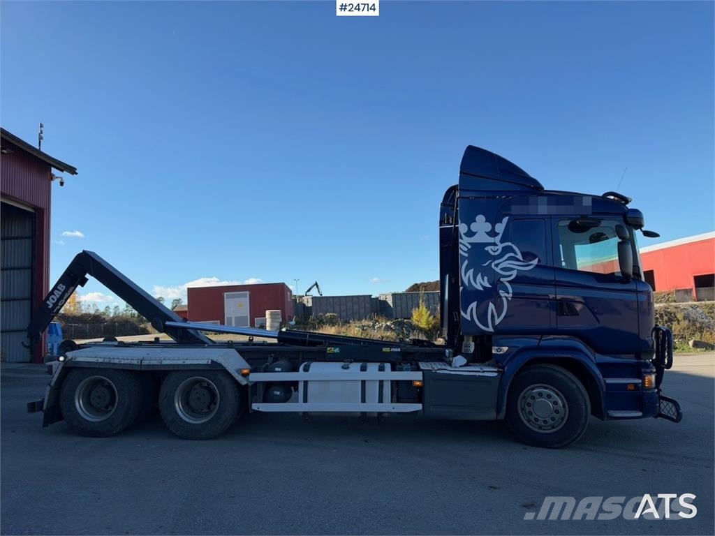 Scania R520 6x4 Hooklift Truck with JOAB Body WATCH VIDEO Rol kiper kamioni sa kukom za podizanje tereta