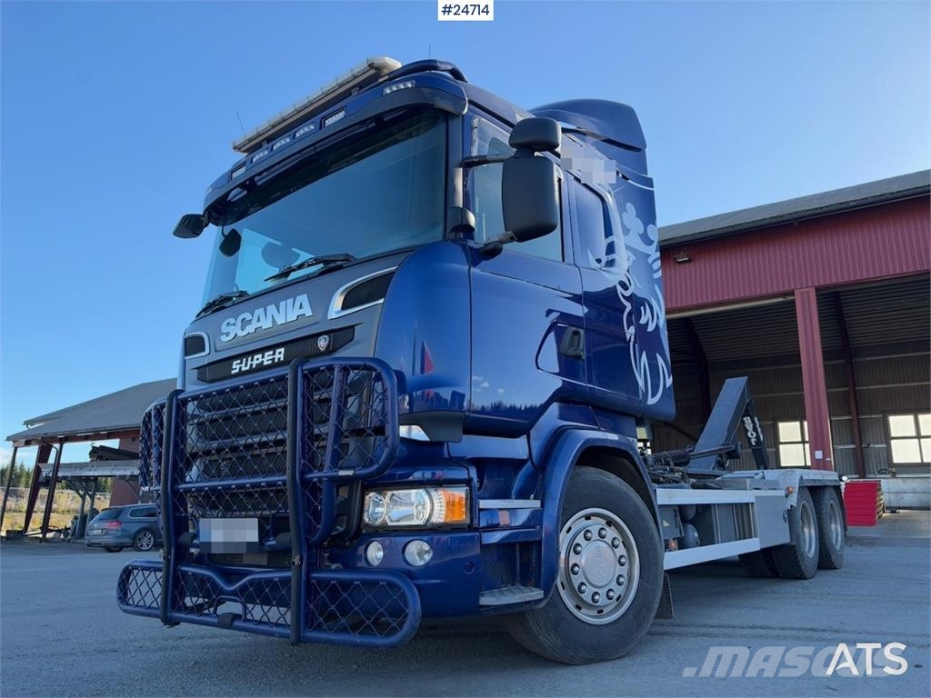 Scania R520 6x4 Hooklift Truck with JOAB Body WATCH VIDEO Rol kiper kamioni sa kukom za podizanje tereta