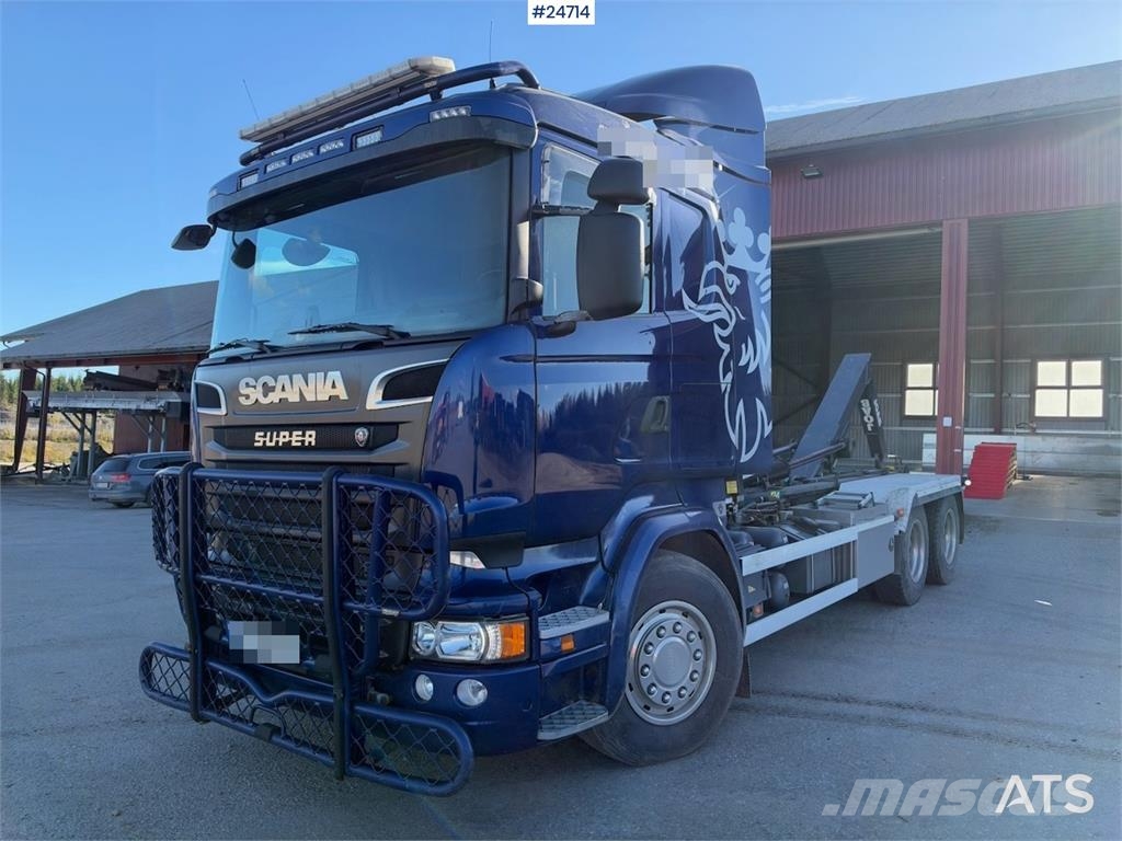 Scania R520 6x4 Hooklift Truck with JOAB Body WATCH VIDEO Rol kiper kamioni sa kukom za podizanje tereta