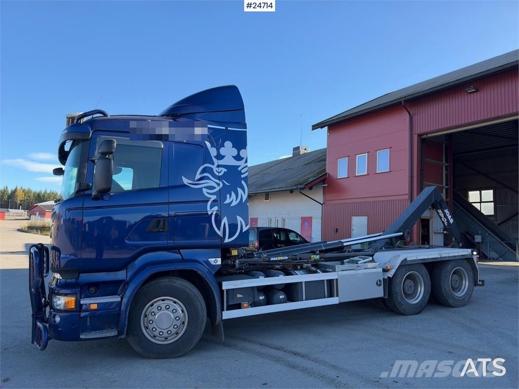 Scania R520 6x4 Hooklift Truck with JOAB Body WATCH VIDEO Rol kiper kamioni sa kukom za podizanje tereta