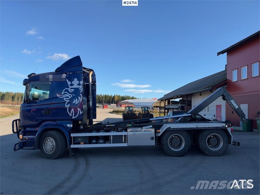 Scania R520 6x4 Hooklift Truck with JOAB Body WATCH VIDEO Rol kiper kamioni sa kukom za podizanje tereta