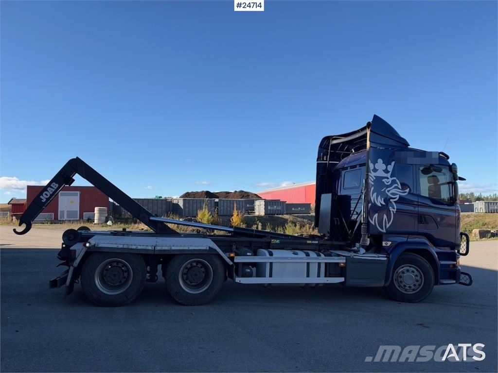 Scania R520 6x4 Hooklift Truck with JOAB Body WATCH VIDEO Rol kiper kamioni sa kukom za podizanje tereta