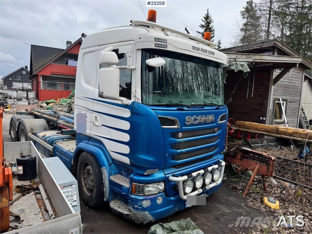 Scania R580 6x2 hook lift truck with JOAB body Repair obj 吊鉤式起重車