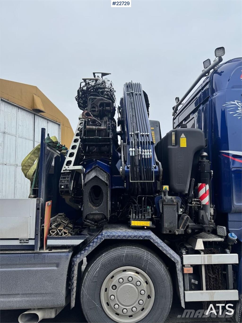 Scania R580 8x2 crane truck – 80 t/m Fassi crane with jib Kraanaga veokid