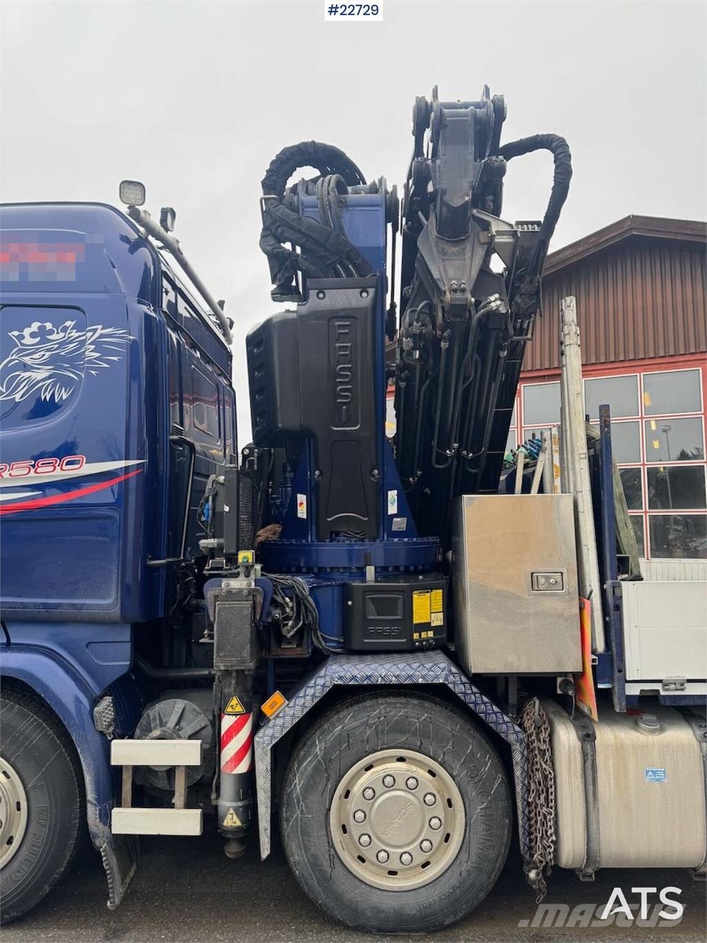 Scania R580 8x2 crane truck – 80 t/m Fassi crane with jib Kraanaga veokid