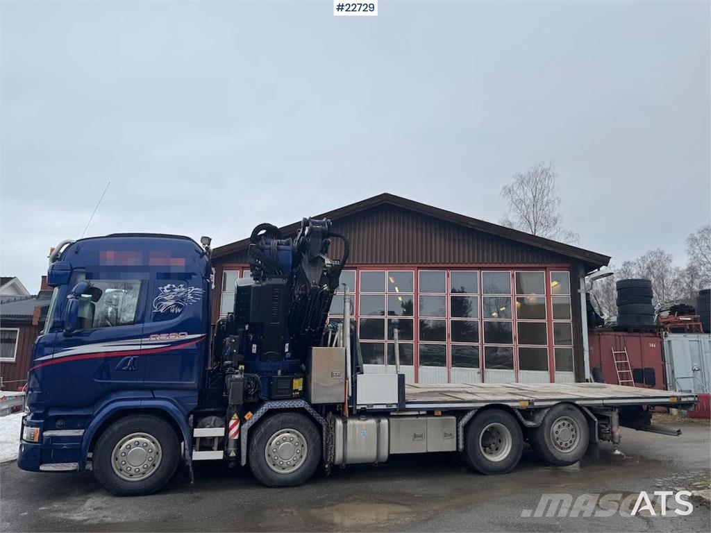 Scania R580 8x2 crane truck – 80 t/m Fassi crane with jib Kraanaga veokid