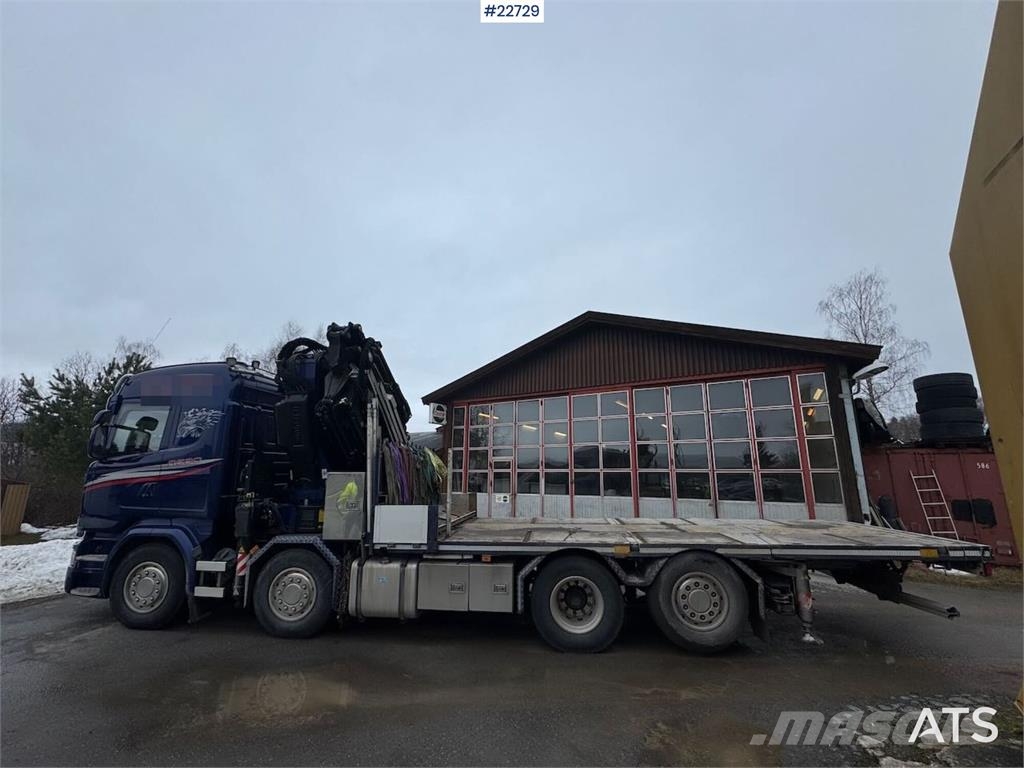 Scania R580 8x2 crane truck – 80 t/m Fassi crane with jib Kraanaga veokid