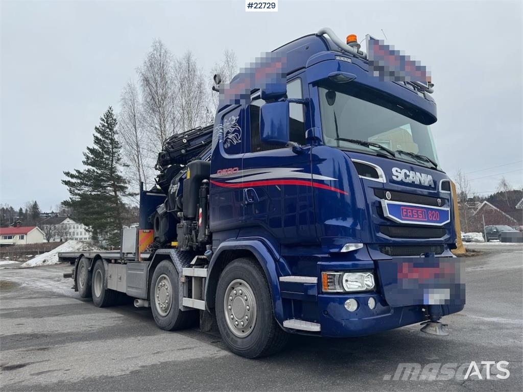 Scania R580 8x2 crane truck – 80 t/m Fassi crane with jib Kraanaga veokid