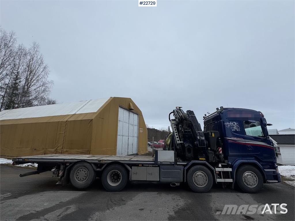 Scania R580 8x2 crane truck – 80 t/m Fassi crane with jib Kraanaga veokid