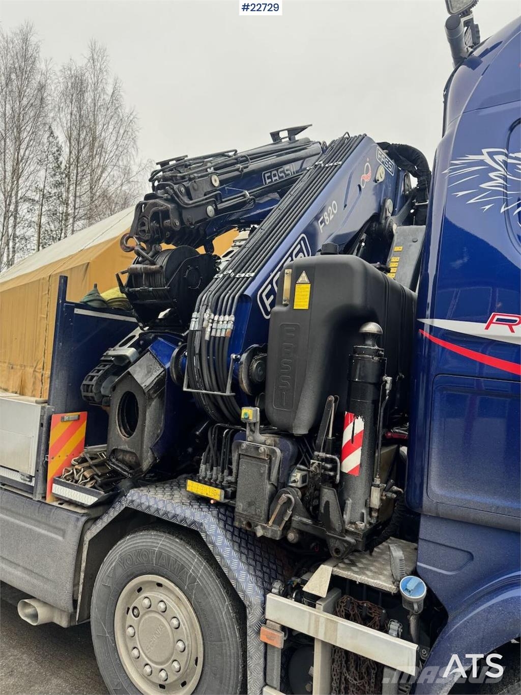 Scania R580 8x2 crane truck – 80 t/m Fassi crane with jib Kraanaga veokid