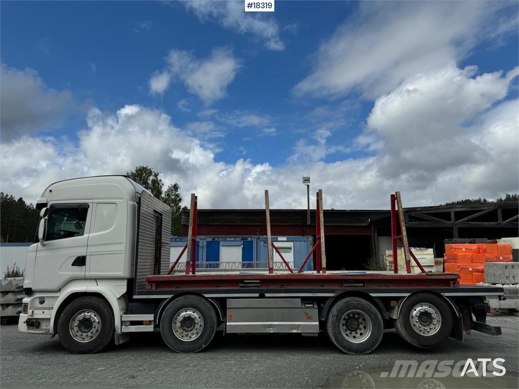 Scania R580 8x2 flatbed truck Camiones de cama baja