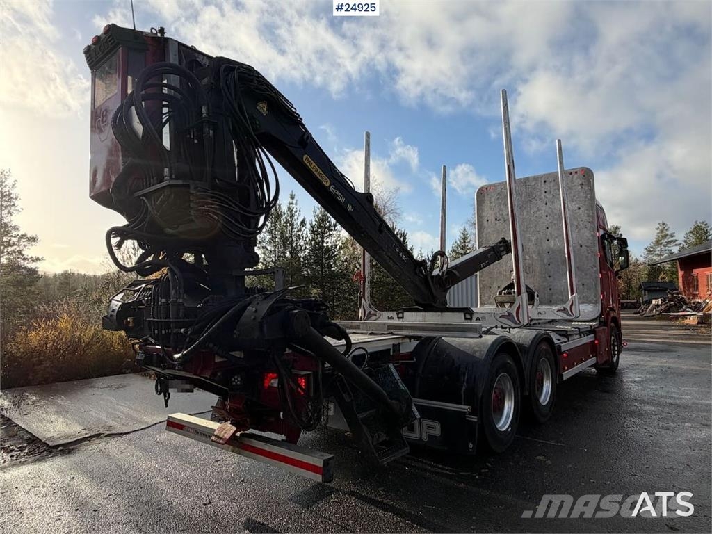 Scania R650 6x4 Timber truck – Palfinger M110L crane Miškovežių vilkikai