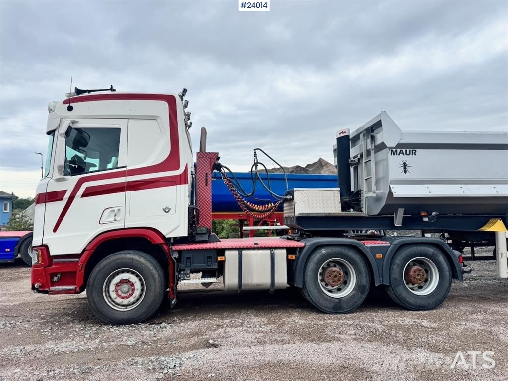 Scania R650 6x4 Tractor Unit with Maur Tipping Semi-Trail Vetopöytäautot