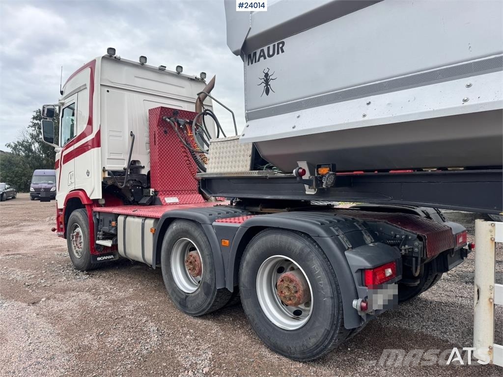 Scania R650 6x4 Tractor Unit with Maur Tipping Semi-Trail Vetopöytäautot