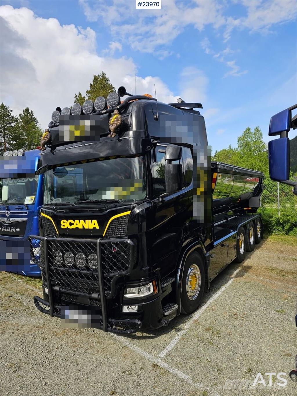 Scania R660 Tridem Hooklift Truck with Snow Plough Equipm Horgos rakodó teherautók