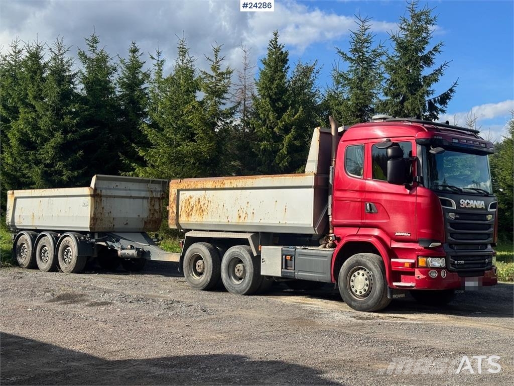 Scania R730 6x4 Tipper Truck w/ 2015 Nor Slep Triple-Axle 덤프 트럭