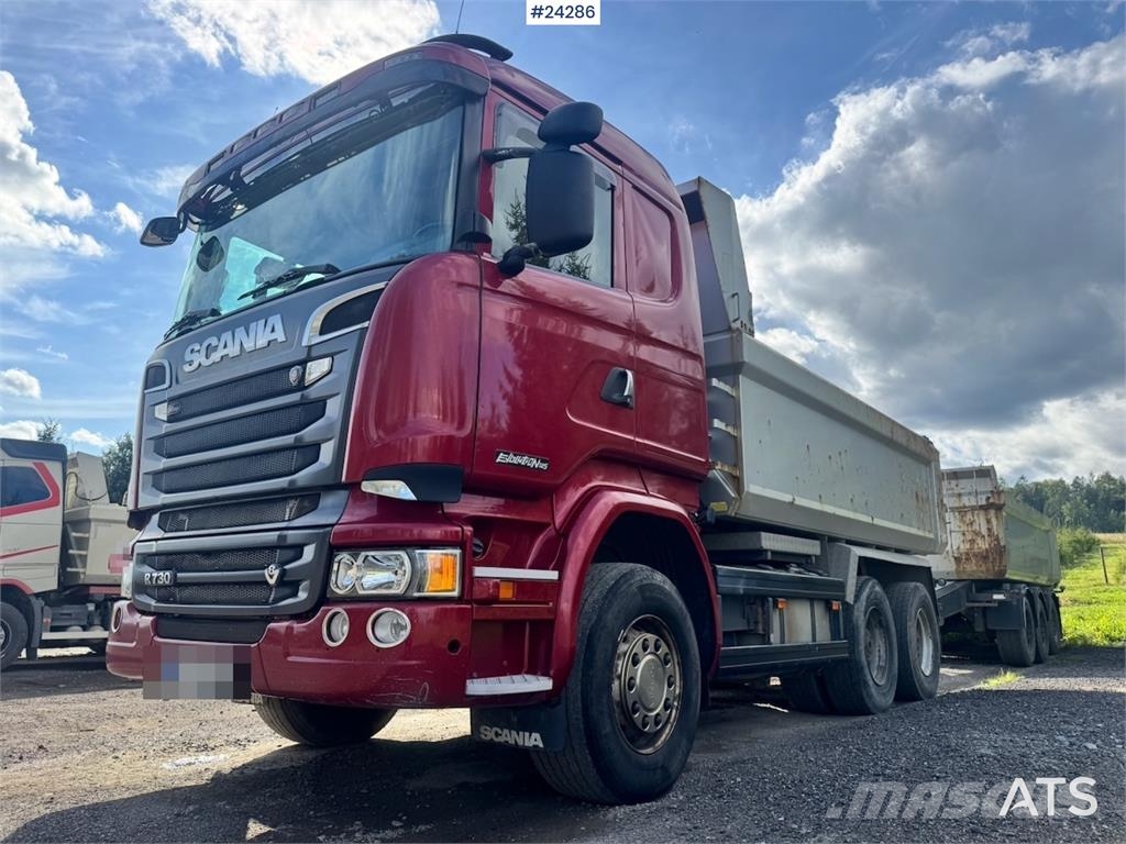 Scania R730 6x4 Tipper Truck w/ 2015 Nor Slep Triple-Axle 덤프 트럭