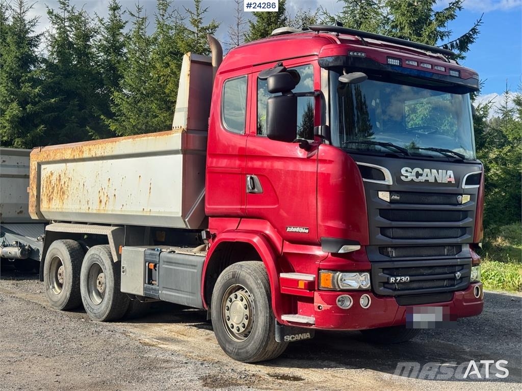 Scania R730 6x4 Tipper Truck w/ 2015 Nor Slep Triple-Axle 덤프 트럭