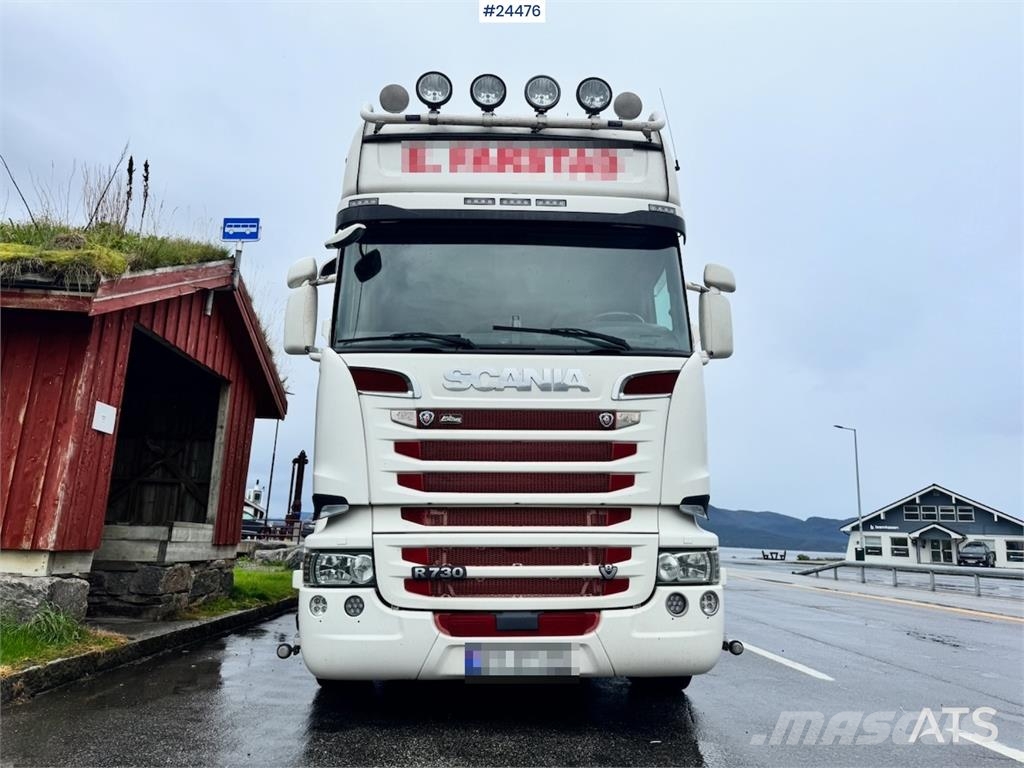Scania R730 6x4 Wood Chip Truck with 12 tm Palfinger Cran Camion Fourgon
