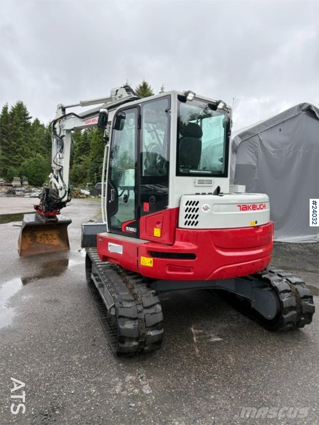 Takeuchi TB280FR excavator with grading bucket and rototilt Εκσκαφείς με ερπύστριες