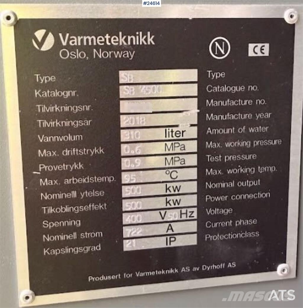  Varmeteknikk SB4500 Heating system Anlegg - Annet