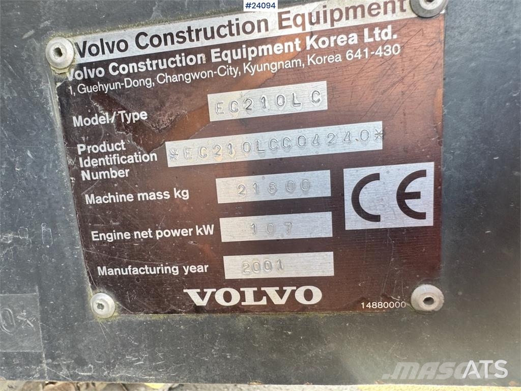 Volvo EC210LC Excavator w/ Grading Bucket WATCH VIDEO حفارات زحافة