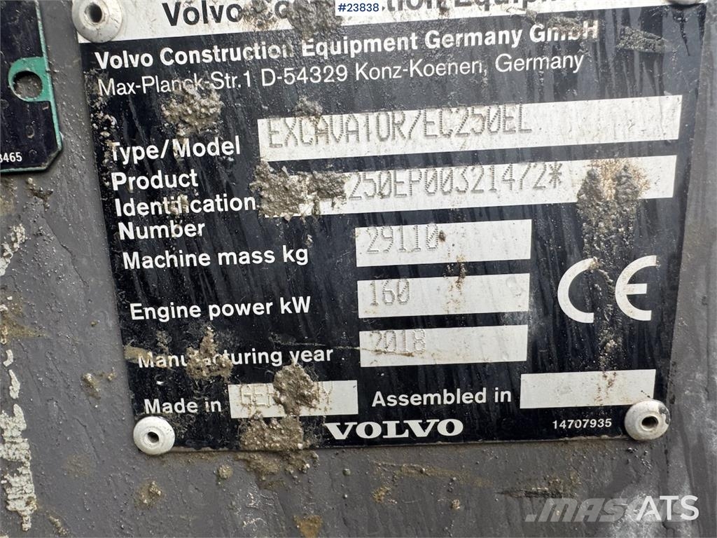 Volvo EC250EL Excavator with Drill Rig, GPS, Rototilt an Escavadoras de rastos