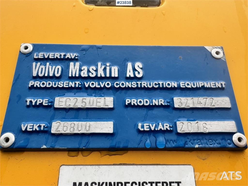 Volvo EC250EL Excavator with Drill Rig, GPS, Rototilt an Escavadoras de rastos